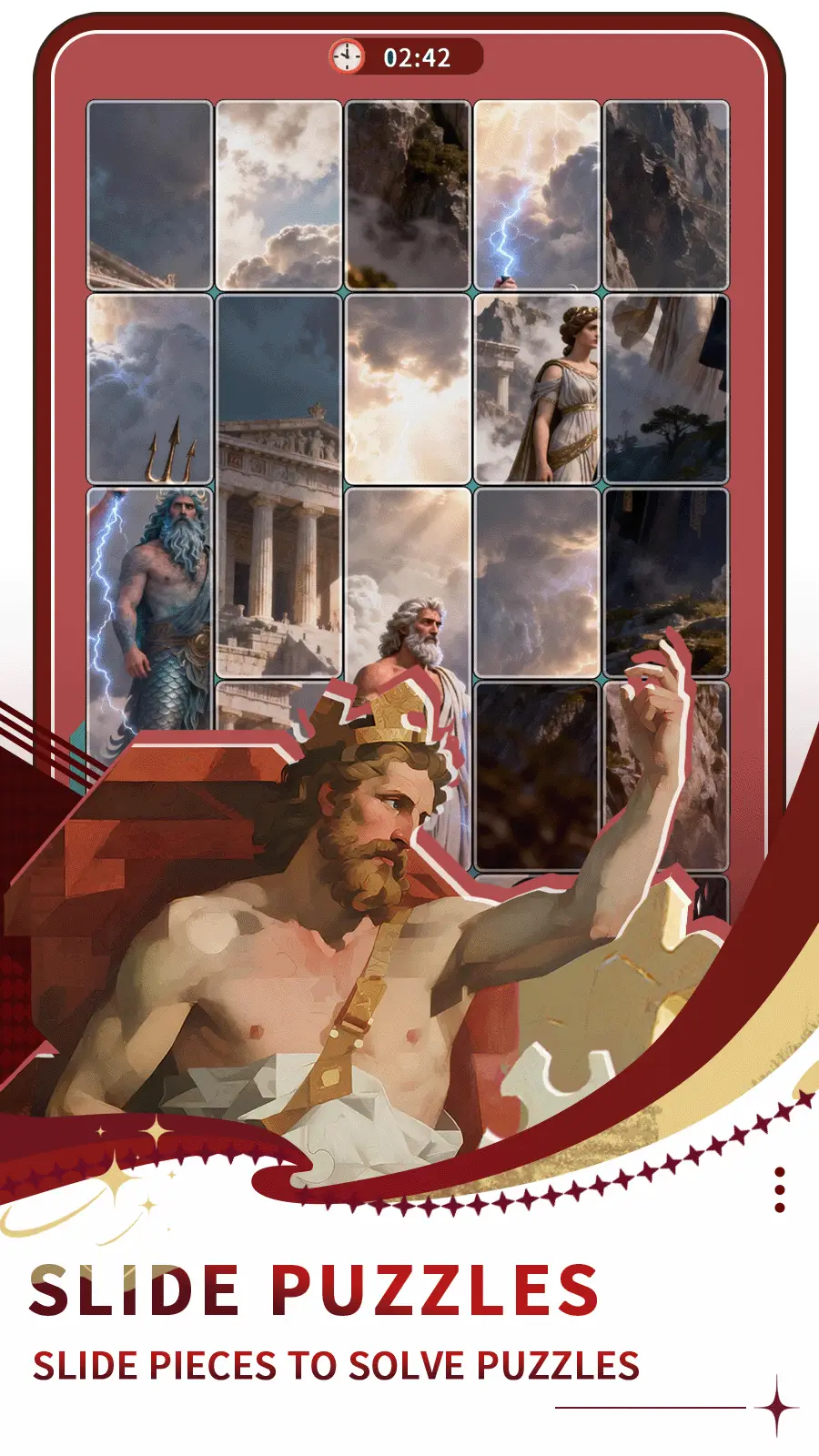 Captura de ecrã de Olympus Jigsaw: puzzle com uma cena da mitologia grega